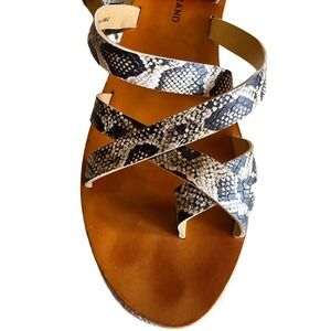 Lucky Brand Sandals Womens US‎ 10M Snakeskin Strappy Open Toe Summer Chic
